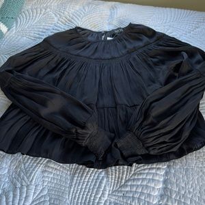 Black Satin Blouse